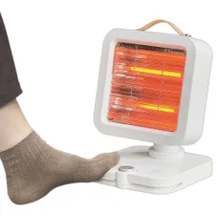 【期間限定】[東京Deco] 足踏みスイッチ 電気ストーブ 速暖 2段階(275W/550W) ホワイト [足踏みスイッチで簡単操作
