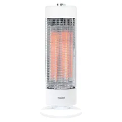 [山善] 遠赤外線カーボンヒーター 700W/350W 出力2段階 左右自動首振り 電気ストーブ スリム おしゃれ ホワ 送料無料