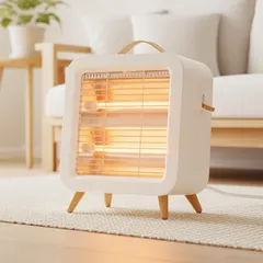 【ｈｉｄｅｍａｓａ】セラミックヒーター 電気ストーブ 小型 省エネ 足元ヒーター 遠赤外線 速暖 温風 転倒時自動OFF アウトレット