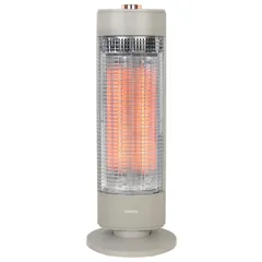 [山善] 遠赤外線カーボンヒーター 700W/350W 出力2段階 左右自動首振り 電気ストーブ スリム おしゃれ グレ アウトレット