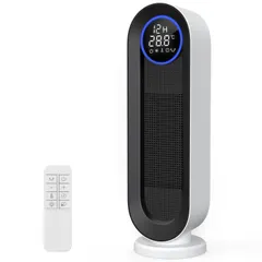 【送料無料】セラミックヒーター ECO恒温運転 自動首振り LEDディスプレ タイマー機能 800W/1200W 即暖 スリム 節電