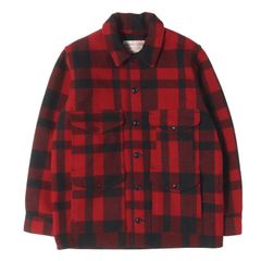 【美品】FILSON フィルソン ジャケット レッド ブラック 赤黒 M チェック シングル マッキーノ クルーザージャケット USA製 人気定番モデル アウター ブルゾン 上着【メンズ】【中古】