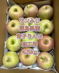 中古 サンふじ　福島県産　加工用　青子りんご　小玉　4.5kg 即納