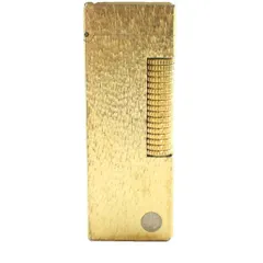 中古 ダンヒル dunhill ローラー式 ガスライター 喫煙具 喫煙グッズ バーク柄 火花確認済 ゴールドカラー /MW ■ 即納
