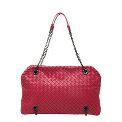 ボッテガヴェネタ イントレチャート チェーン ショルダーバッグ ピンク レザー レディース BOTTEGAVENETA【228-96964】