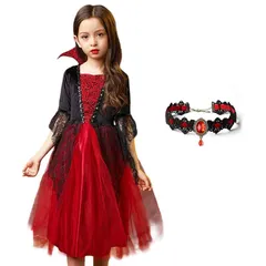 【新品】 [Moerstar] ハロウィン キッズコスチューム 子供 吸血鬼 コスプレ 女の子 プリンセス ドレス ハロ アウトレット