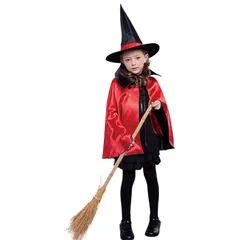 【新品】 [Ranatbii] ハロウィン 子供 大人 マント とんがり帽子 2点セット コスプレ仮装 魔女コスチューム アウトレット