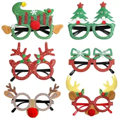 【新品】 DERAYEE クリスマス メガネ めがね カチューシャ 6個セット パーティー用品 大人 子供 可愛い プレ 送料無料