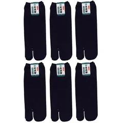 【激安】【新品】 足袋屋 メンズ 抗菌防臭 くるぶし丈 足袋 ソックス 6足セット (紳士 靴下) 25-27cm ネイビー