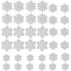 【新品】 雪の結晶オーナメント 36個セット クリスマス飾り 吊り下げ 窓辺装飾 シルバー セール