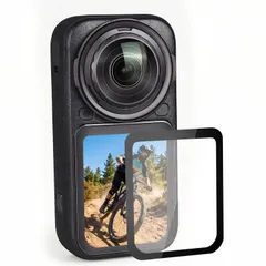【激安】Insta360 X6用 ブラックフレーム 保護フィルム 平面粘着用 スクラッチ防止 キズ、割れ防止 スクリーンプロテク