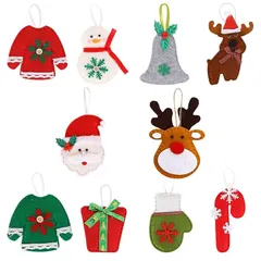 【期間限定】【新品】 iikuru クリスマス オーナメント 10点セット クリスマスツリー 飾り フェルト ツリー 飾り付け 装飾