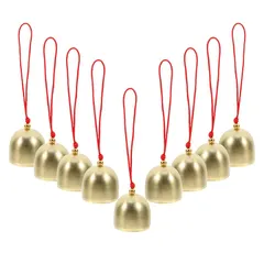 中古 【新品】 Garneck 金属製吊り下げベル 4.33×1.10インチ 赤紐付き ミニカウベル クリスマスオーナメント  即納