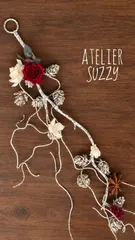 【即納】聖夜の薔薇 〜ノエル・アンティーク　スワッグ