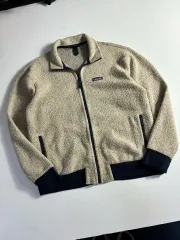 【激安】patagonia パタゴニア ウールポリエステル アイボリー フリースジャケット