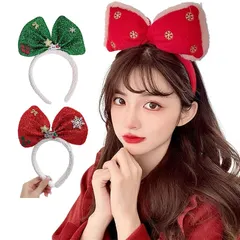 【新品】 iikuru クリスマス コスプレ カチューシャ 3点セット 髪飾り ヘアバンド パーティー 大人 子供 リボ 送料無料