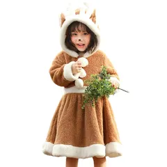 【新品】 [DECEED] トナカイ コスプレ 子供 可愛い サンタ コスプレ 衣装 厚い ふわふわ 大きいサイズ 長袖 送料無料
