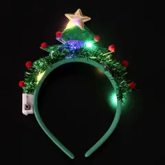 中古 【新品】 [Lhyxuuk] クリスマス カチューシャ 2個セットクリスマスツリー デザイン クリスマス 髪飾り光るクリ 即納