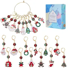 【新品】 SUNNYCLUE　24個12種　クリスマス　チャーム　サンタクロース　エナメル　チャーム　クリスマス　プレゼ 送料無料