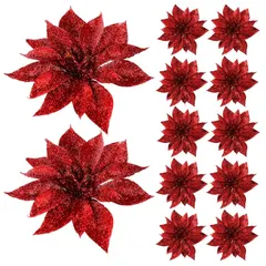 【送料無料】【新品】 FRCOLOR クリスマスツリー飾り 造花 クリスマスツリー オーナメント花 ポインセチア クリスマスフラワー