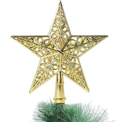 【新品】 TIKALON ゴールドのツリー星トップ クリスマスツリー用オーナメント ツリートップスター 20cm 15c セール