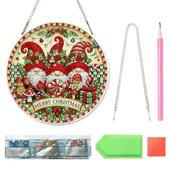 【即納】【新品】 Zhejia DIY 5D サンタクロース ダイヤモンドアート| ハンギングオーナメント キット|ョン ペンダ