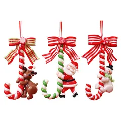 【新品】 クリスマスツリー オーナメント キャンディケーン キャンディケイン 杖 ペンダント サンタクロース 雪だるま  アウトレット