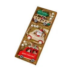 【新品】 9個セット 木製 クリスマスツリー オーナメント 雪だるま カー サンタクロース クリスマスツリ ストラップ  セール