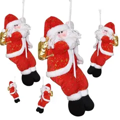 【新品】 COSSA クリスマス 飾り サンタクロース 人形 クライミングロープ サンタ オーナメント 飾り付け 部屋  送料無料