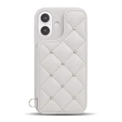 【即納】★新品★【 CECIL McBEE 正規品 】 iPhone 16 対応 ケース ミラー付き 「 キルティング 背面ケー