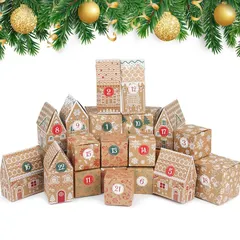 【新品】 DERAYEE クリスマス カウントダウン カレンダー ギフトボックス 24個入り 飾り 手作り 紙箱 クリス セール