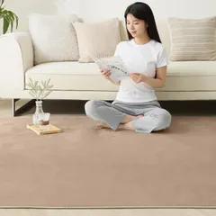 【期間限定】Softime カーペット ラグ ラグマット 185×185cm（約2畳）絨毯 地毯 無地・モカmt 0d4c7811