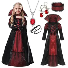 【即納】【新品】 [Formemory] 吸血鬼 ハロウィン コスプレ 子供 女の子 バンパイア セット 仮装 魔女 悪魔 ワン