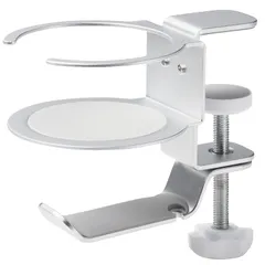 中古 エレコム ヘッドホンスタンド/クランプ式/360度回転/シルバー [シルバー] [ドリンクホルダー付] 即納