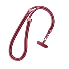 【期間限定】【新品】 [seninhi] スマホストラップ 首掛け/斜め掛け/肩掛け 装着長さ40cm~80cm (ボルドー)