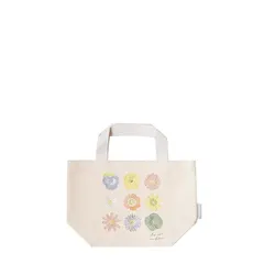 【激安】【新品】 [§y∞YAGISEI] 刺繍ミニトートバッグ 押花柄 オフホワイト 27.5×18.5×10.5 IT003