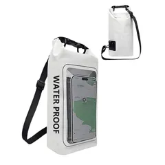 【新品】 ドライ バッグ 防水 スマホ ポーチ 小物入れ 撥水 軽量 収納 防災 プール 海 アウトドア 釣り (ホワイ アウトレット