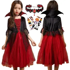 【新品】 [ALIPTA] 吸血鬼 コスプレ 子供 女の子 ハロウィン 仮装 ドレス 魔女 デビル ウィッチ プリンセス アウトレット