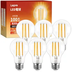 中古 【新品】 【E26】Lepro led電球 e26 led 電球色 100W形 6個入り フィラメント 電球 電球色 2 即納