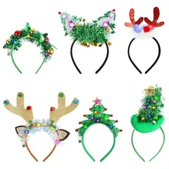 【期間限定】【新品】 [DERAYEE] クリスマス カチューシャ 発光 6個セット 飾り ピカピカ 光る パーティー用品 大人 可