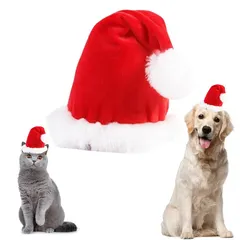 【激安】【新品】 クリスマス帽子 かわいい ペットクリスマス帽子 猫犬用 ぬいぐるみ コスチューム 帽子 サンタクロース帽子 冬