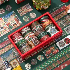 【即納】【新品】 Zolarkar クリスマス マスキングテープ 18巻セット 5サイズ 1巻2m 和紙 手帳 コラージュ カー