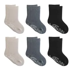 【即納】【新品】 [VBWASFG] ベビーソックス 6足セット、滑り止め付き、0?5歳用、柔らかく快適、男の子 女の子 (JP