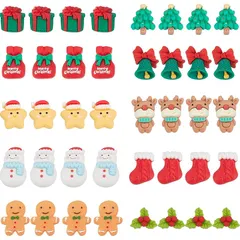 【新品】 SUNNYCLUE　40個10種　クリスマス　アクリルカボション　クリスマス　プレゼント　カボション　サンタ　 セール