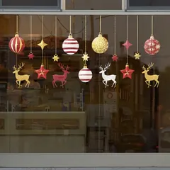 【送料無料】【新品】 Kidapsis クリスマス ウォールステッカー 靴下 ギフトボックス ツリー クリスマスの吊り飾り 窓 壁シ