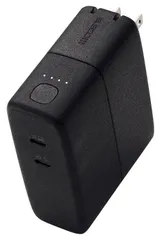 中古 エレコム モバイルバッテリー 5000mAh AC時67W 20W コンセント一体型 Type-C 2ポート おまかせ充 即納