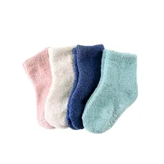 【新品】 [Vaenait Baby] もこもこ靴下 4足セット パステルカラー 幼児 キッズ 子供 女の子 男の子 ル セール