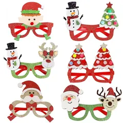 【期間限定】【新品】 [Augsion] クリスマス メガネ めがね 6個セット 可愛い プレゼント クリスマスツリー 雪だるま 撮