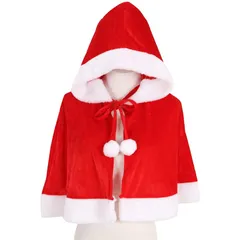 中古 【新品】 [Alaiyaky] クリスマス マント サンタ コスプレ キッズ 大人 クリスマス ケープ サンタクロース  即納