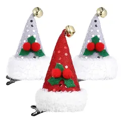 【新品】 BESTOYARD ヘアクリップ サンタ帽ヘアピン サンタピン クリスマス サンタ帽 ヘアピン クリスマス ヘ｜在庫あり